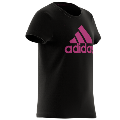 Adidas Essentials Big Logo Cotton Tee -  Black/Semi Lucid Fuchsia