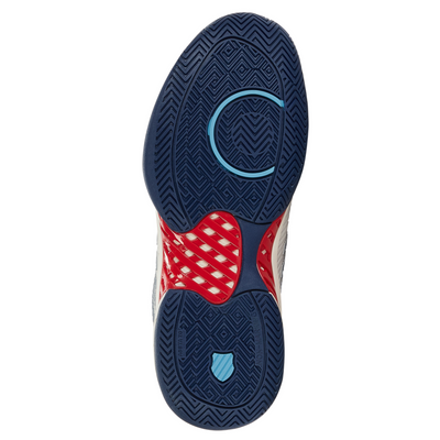 K Swiss Hyper Court Express 2 Men Tennis Shoes - Blanc De Blanc/Blue Opal/Lollipop