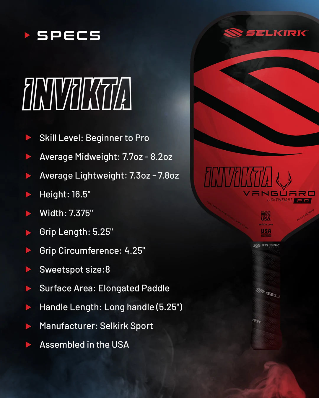 Selkirk Vanguard 2.0 Invikta - Midweight