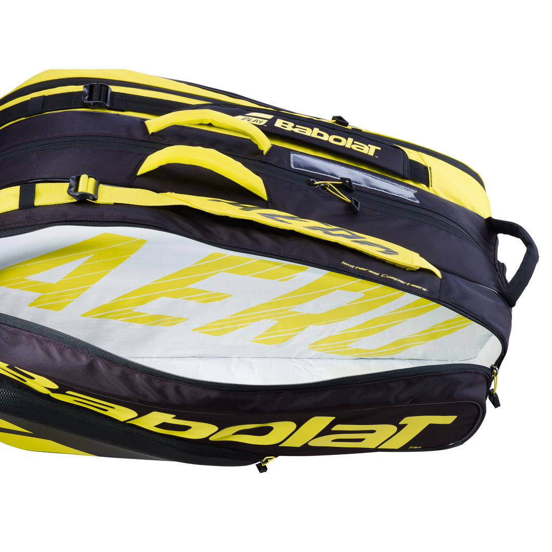 Babolat Pure Aero 12 Pack Racquet Bag 2021 Yellow Black TennisGear