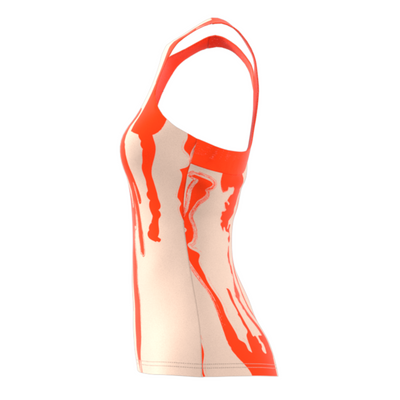 Adidas Performance Thebe Magugu Tennis New York Y-Back Tank Top - Ecru Tint/Impact Orange