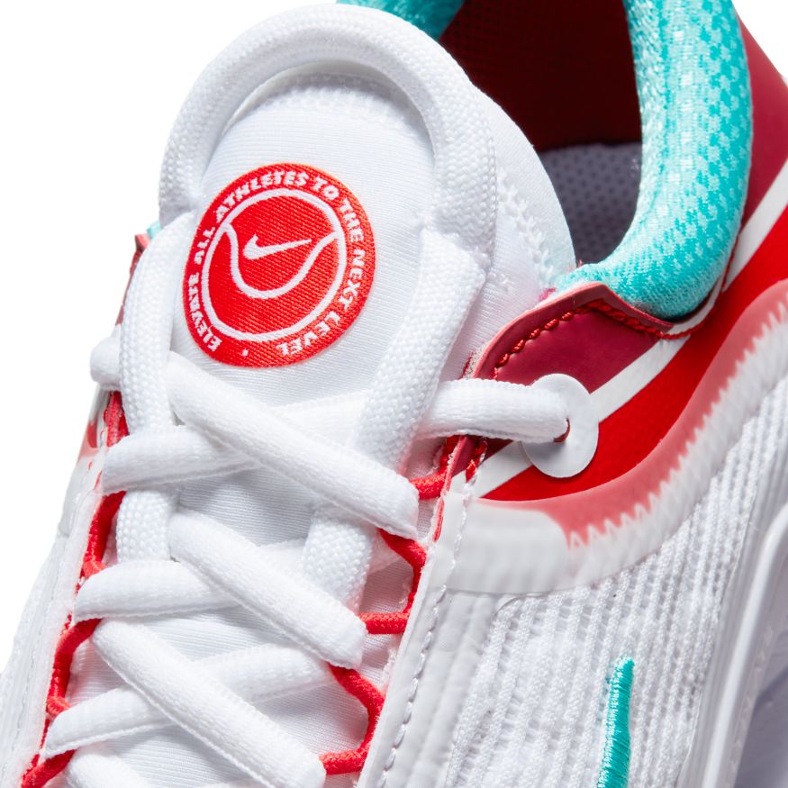 Nike Womens Court Zoom NXT Tennis Shoes - White/Washed Teal/Light Silver