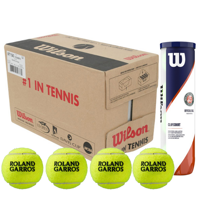 Wilson Roland Garros Clay 4 Ball Carton - 72 Balls