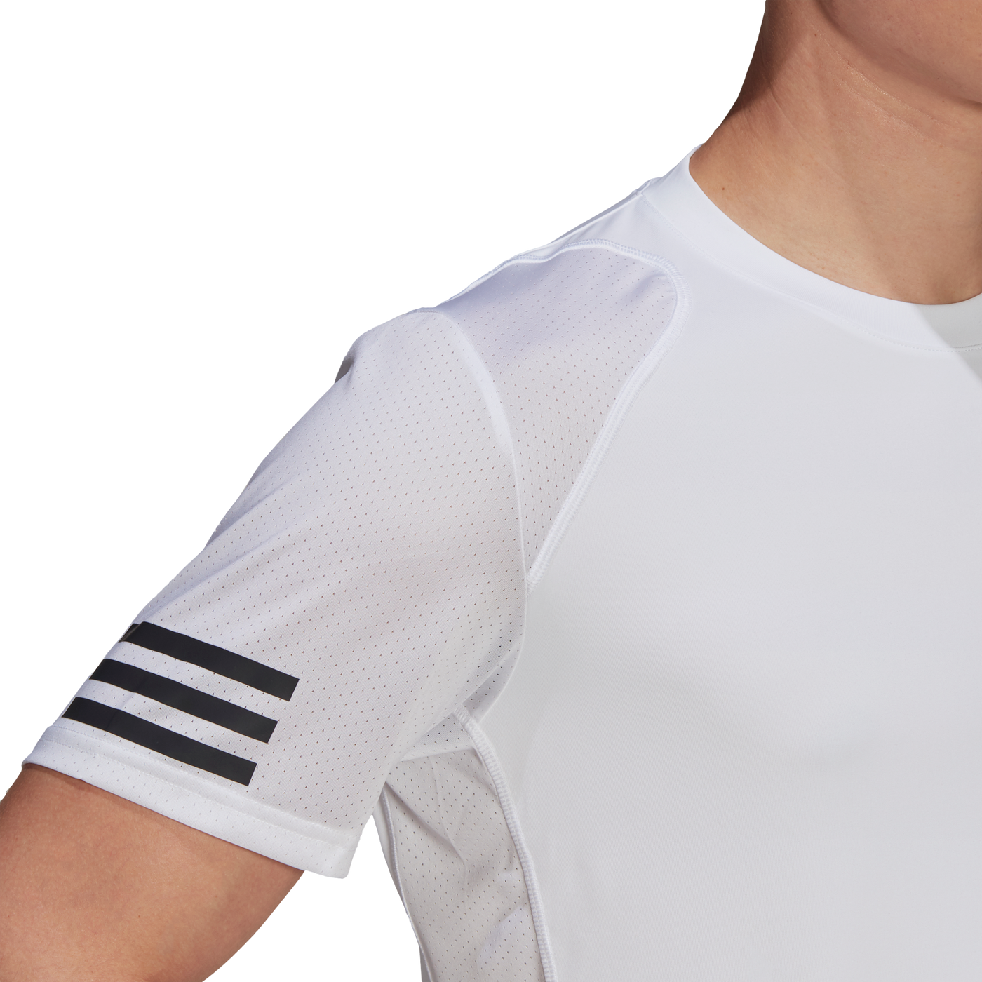 Adidas Club 3-Stripe Tennis T-Shirt - White/Black
