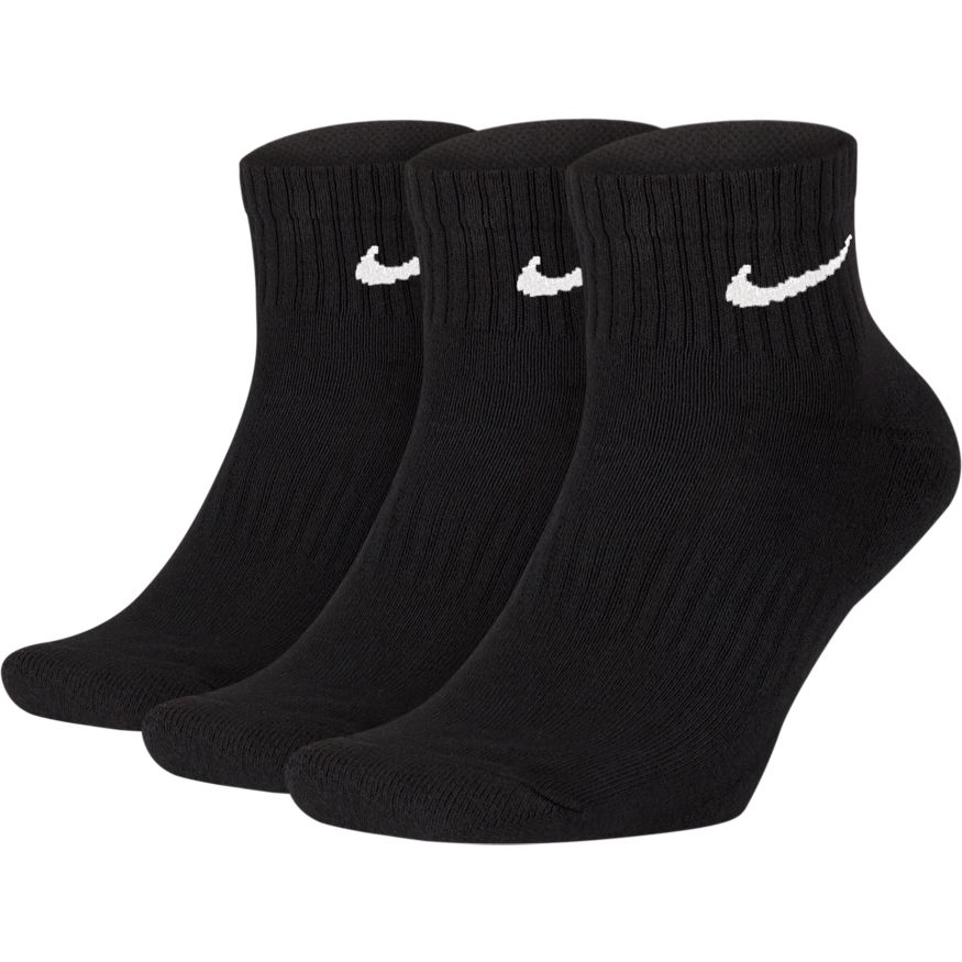 Nike Everyday Cushioned Ankle Sock 3 Pack - Black – TennisGear