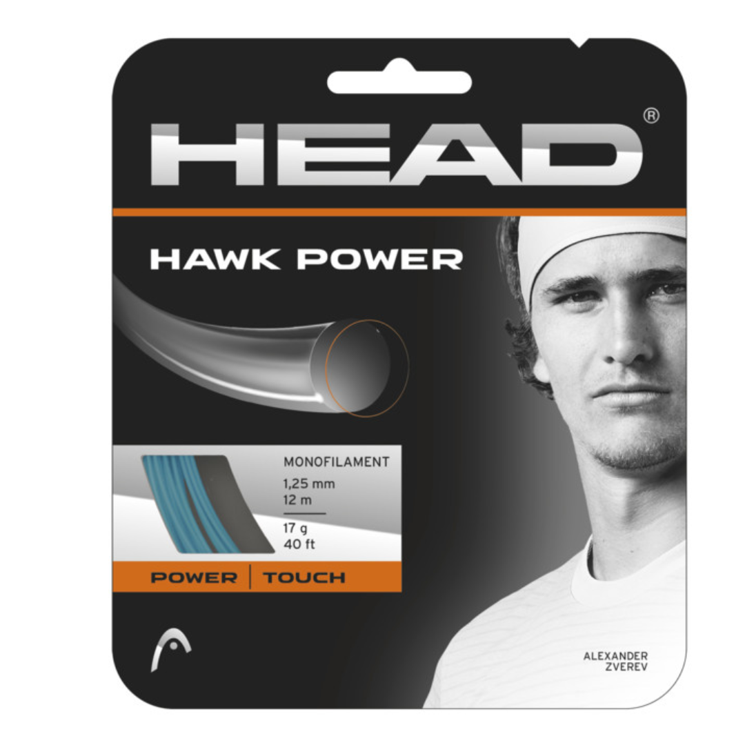 Head Hawk Power 17G Set Tennis String - Petrol