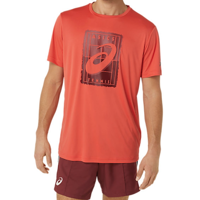 Asics Mens Court GS Graphic Tee - Red Snapper