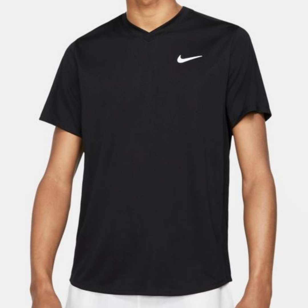 Nike Court DriFit Victory Top - Black/White 