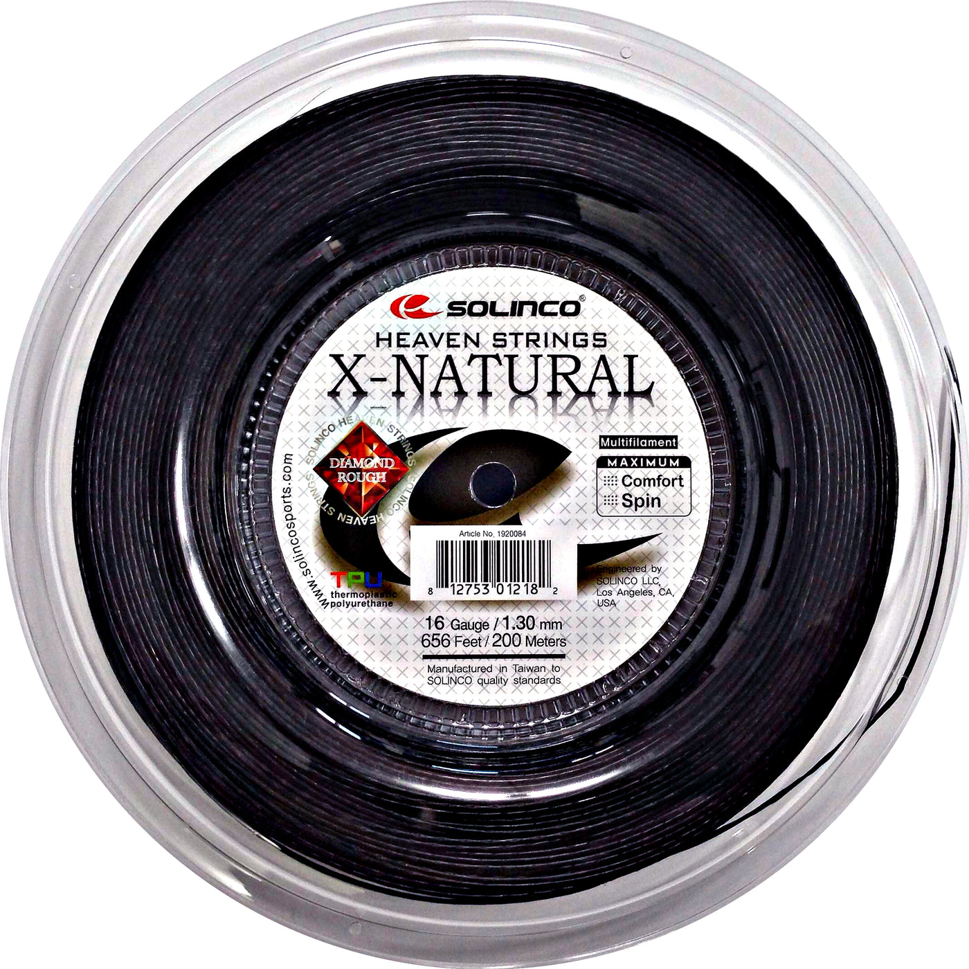 Solinco X Natural Diamond Rough 130 200m - Black